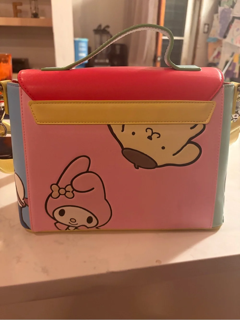 Hello Kitty Colorblock Crossbody Bag - Red, Blue, Yellow